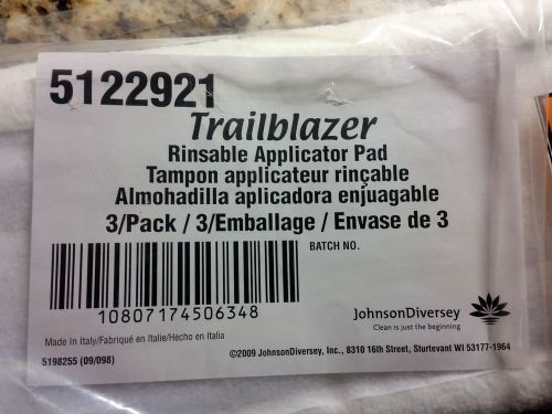 3 johnson diversey trailblazer rinsable applicator pads - 1 new pack of 3 pads for sale