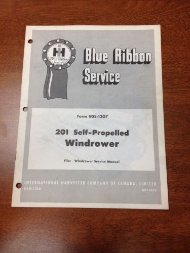 IH Blue Ribbon 201 Self Propelled Windrower Manual International Harvester