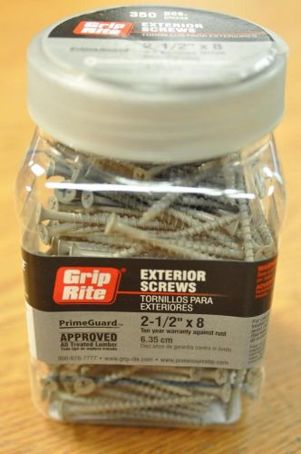 (1) 350 GRIP RITE 2 1/2&#034; x 8 Exterior Screws #2 Phillips Prime Guard PTN212SL