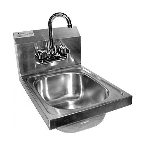 Wall mount hand sink 12x17 w/ no lead faucet &amp; strainer hs-1217w ace for sale