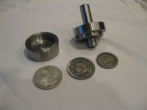 NEW 1/2&#034; Coin Center Punch, Silver Dollar, Half Dollar, and Quarters.