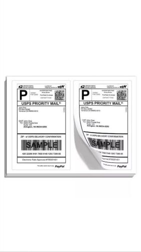 (100) 8.5x5.5  Round Corner Shipping Half-Sheet Self-Adhesive eBay PayPal Labels