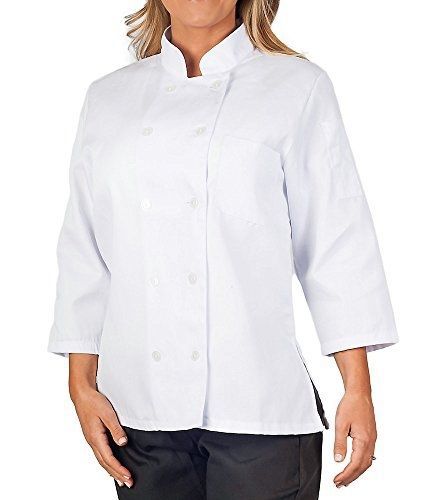 KNG Women&#039;s White Classic ? Sleeve Chef Coat; Sleeve Chef Coat, XL