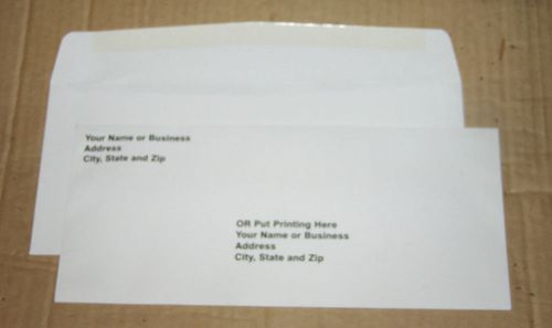 100 #10 White Wove Envelopes Printed Black in the Return Address Spot