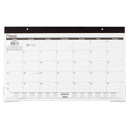 Mead Monthly Desk Pad Calendar 2016, 17.75 x 9.88 Inches (TL15M-05)