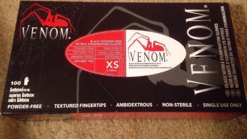 Medline Venom Latex Free Nitrile Exam Gloves - XS - Black -400 Count- MG6110