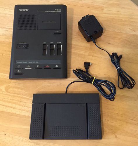 Olympus Pearlcorder T1000 Microcassette Transcriber with Pedal &amp; Power Cord