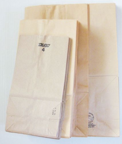 Assorted sizes 100 BROWN KRAFT PAPER GROCERY BAGS