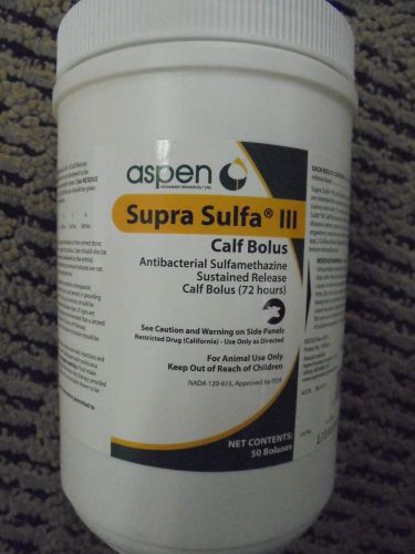 Aspen Supra Sulfa III Calf Bolus 50 boluses exp 08/2020 BRAND NEW