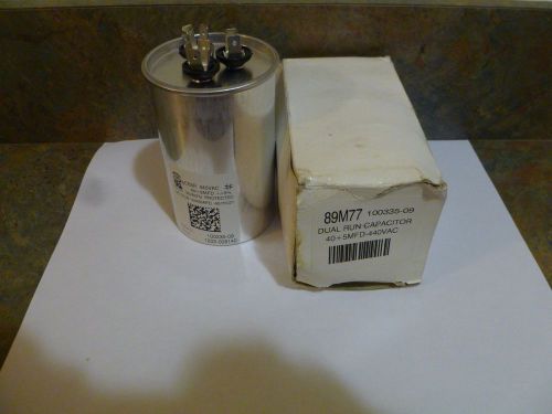 NEW 80K47 100335-46 DUAL RUN CAPACITOR 40 + 7.5MFD-440VAC 50/60HZ PROTECTED STB6