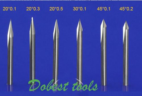 6pcs/set 1/8&#034; 20 45 30° 2flute straight slot sticker endmill cnc metal cutters for sale