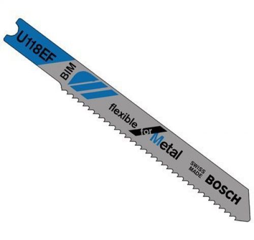 Bosch U118EF 2-3/4-Inch, 18TPI, Bi-Metal Universal Shank Jigsaw Blade, 5 Pack