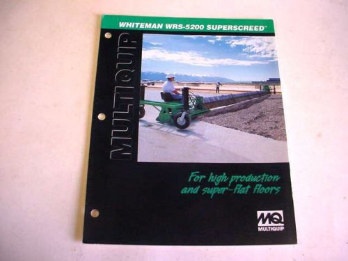 Whiteman WRS-5200 Superscreed, 2000, 6 Page, Brochure                #