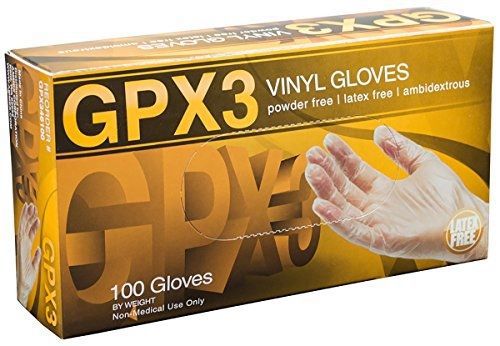 Ammex GPX3 Vinyl Glove, Latex Free, Disposable, Powder Free, Large (Case of