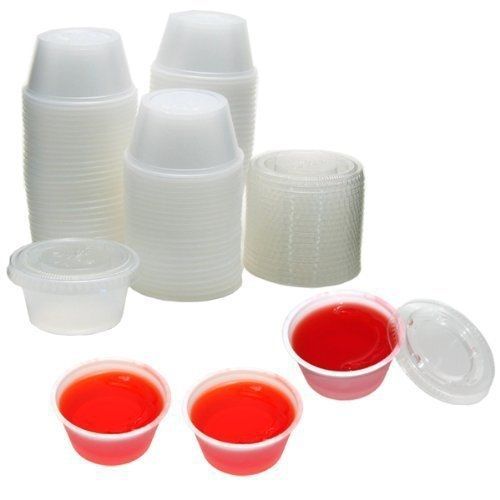 Polar Ice PIJS040200 Jello Shot Souffle Cups with Lids, 2-Ounce, Translucent,