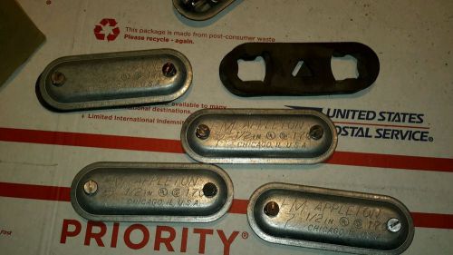 Appleton 1/2&#034; 170 conduit cover plate lot of 22 new $19 for sale