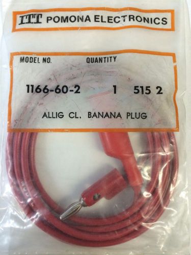 Nib pomona 1166-60-2 patch cord, alligator clip banana plug, 60&#034;, red for sale