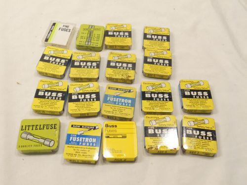 BUSS FUSES, LOT OF 19 PARTIAL BOXES, VARIOUS SIZES