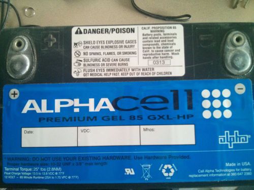 Battery, AlphaCell 85GXL-HP, 12V, 50Ah Gel Top Terminal