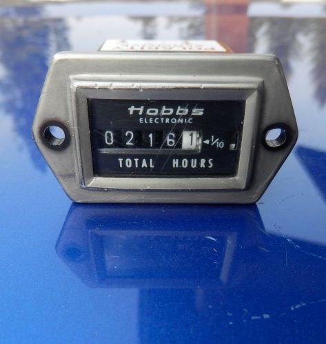 Hobbs 80000 rectangular electric hour meter, 12v + 24v dc - used - 216 hours for sale
