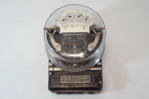 Vintage 1920s/1930s Sangamo Electric WattHour 15 Amp Meter,Type HC -CG15155