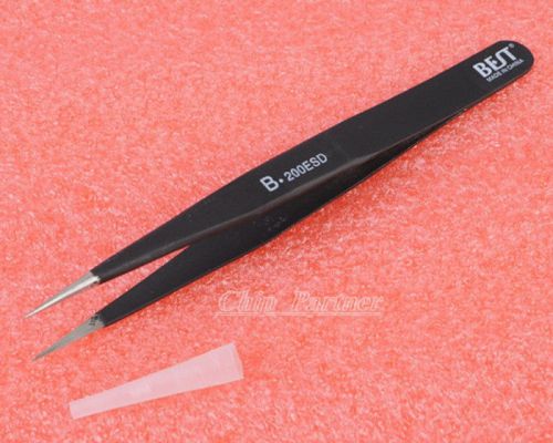 Non-magnetic antistatic straight tip tweezer bst 200esd for sale