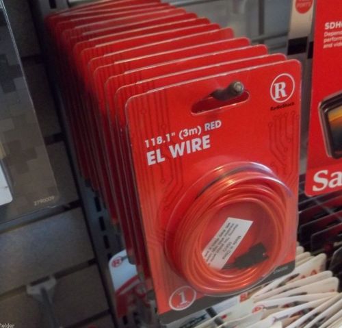 LOT of 13 RadioShack EL Wire 3M (Red)