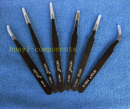 6pcs ESD Anti-Static Stainless Steel Tweezer Set Tweezers Maintenance Tools Kits