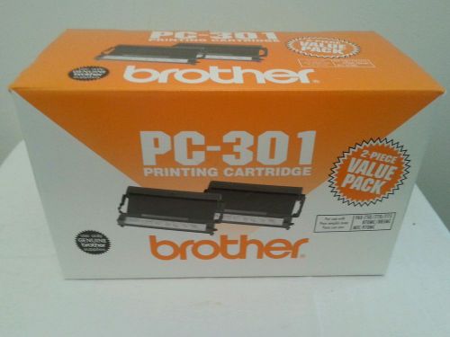 Genuine OEM Brother PC-301 2-Piece Value Pack FAX Printing Cartridge NIB
