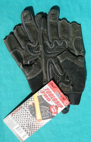 Pr. of Large Tool Grip gloves with open fingers &amp; thumb- Black work gloves  -NEW