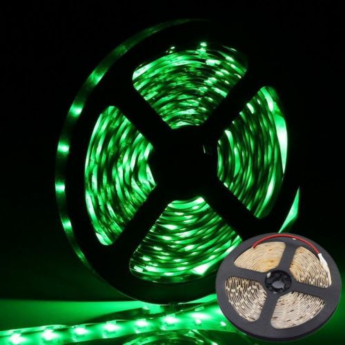 12v dc super bright 5m 3528 smd green 60led/m no-waterproof flexible strip light for sale