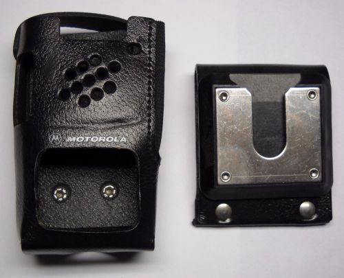 Motorola visar ndn4010a hard leather belt holster and belt clip for sale
