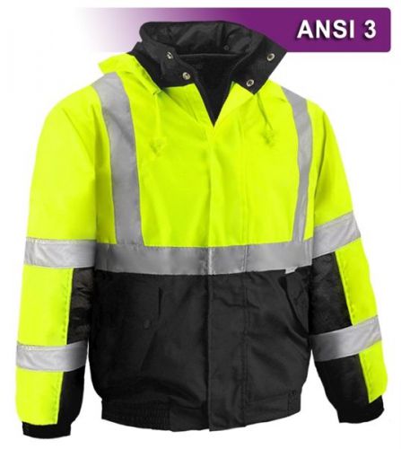 Reflective safety apparel bomber jacket breathable waterproof ansi 3 vea-411-st for sale