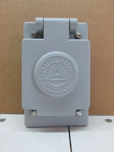 Appleton fskj6-15 weatherproof cover receptacle mounting box tandem cast 15a-250 for sale