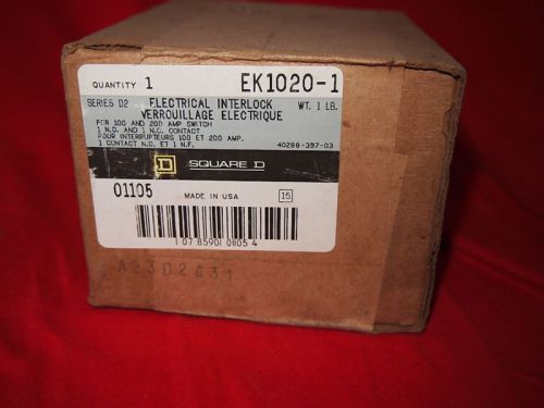 Square D EK1020-1 Electrical Interlock 100/200A Switch NEW IN BOX