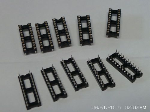 lot of 10 pcs 22 pins 2.54 mm x10.16 dip round IC socket through hole 1.&#034; x 0.4&#034;
