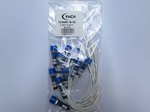 Bag 10 yc-9wrt-1b-120 120v ac/dc mini led 9mm blue pilot light cylindrical cap for sale