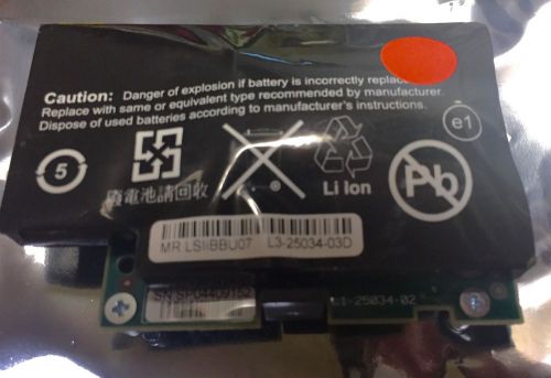 LSI LSIiBBU07 Intelligent Battery Backup Unit for 8880EM2, 9260 9261 9280 Used.