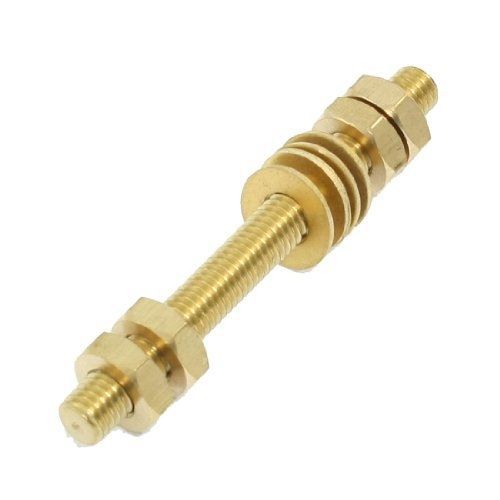 8mm x 80mm threaded rod brass double headed bolt fastener w hex nuts for sale