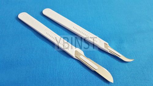 LOT OF 4 PCS DISPOSABLE STERILE SURGICAL SCALPELS #21 #12 WITH PLASTIC HANDLE