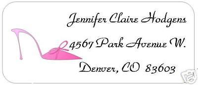 Pink High Heel Shoe Return Address Labels