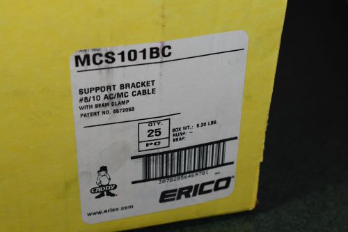 CADDY MCS101BC SUPPORT BRACKET #8/10 AC/MC CABLE WITH BEAM CLAMP OPEN BOX OF 25
