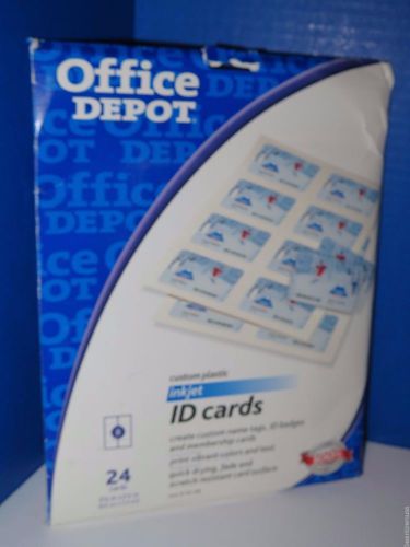 NEW Office Depot Brand Inkjet ID Badges 3 3/8&#034; x 2 3/8&#034; White Pack Of 48