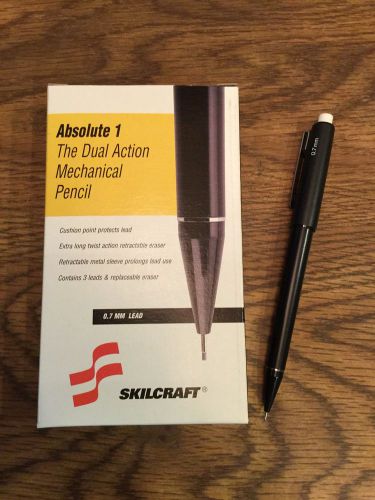 Skilcraft mechanical pencils, absolute 1, 0.7 mm lead, 12 pencils in box for sale