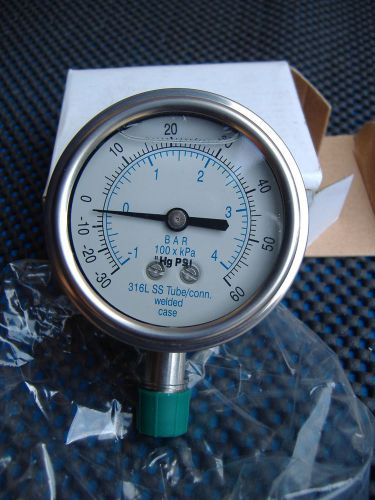 Pic gauge 301lfw-254cd glycerin filled compound ss pressure gauge for sale