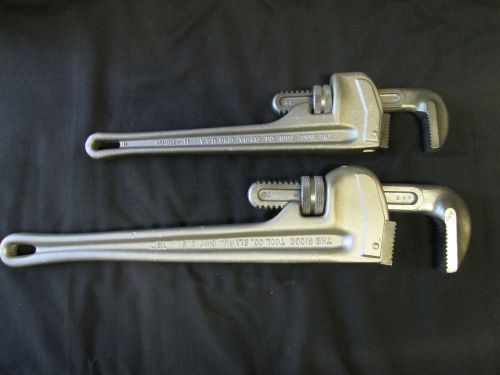 Ridgid heavy duty aluminum light weight 814 &amp; 818 pipe wrench usa  shop tool for sale