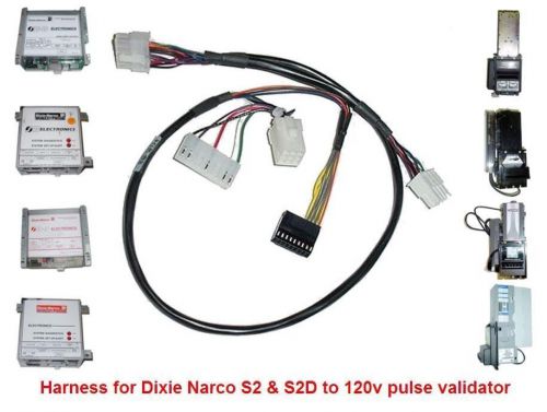 Dixie Narco S2 and S2D/soda vending to Mars MEI 120v pulse validator harness