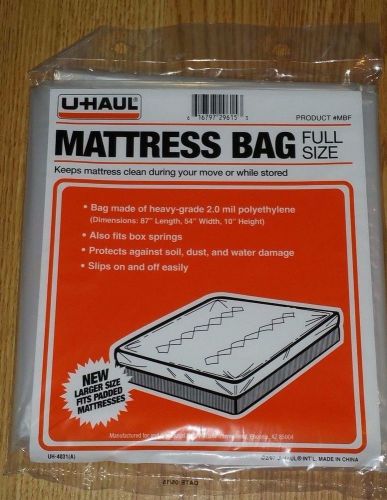 UHAUL - Full SIZE MATTRESS &amp; BOX SPRING BAG SET for STORAGE or MOVING, NEW