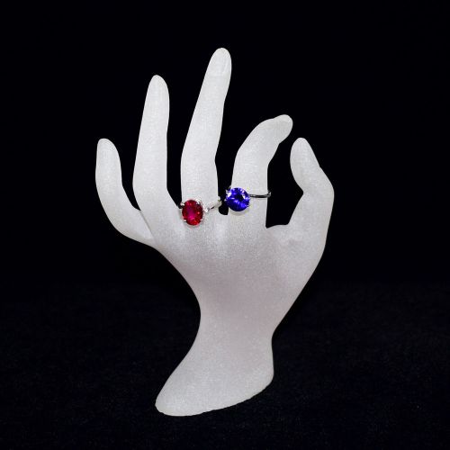 White Polyresin Hand Form Jewelry Display Bracelet Ring Necklace Stand Holder