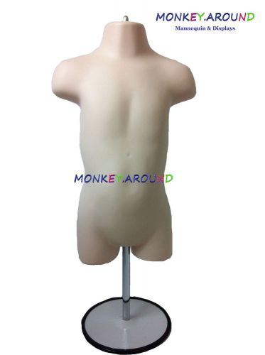 1 toddler / infant flesh mannequin form display clothing w/hook hanging + stand for sale